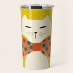Cat with incredebly oversized humongous bowtie Travel Mug Gallery Image 1