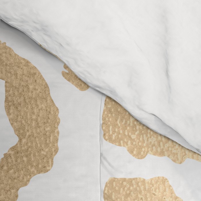 Elegant Gold White Leopard Cheetah Animal Print Comforter Gallery Image 4
