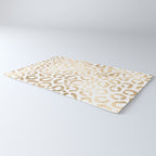 Elegant Gold White Leopard Cheetah Animal Print Rug Gallery Image 3