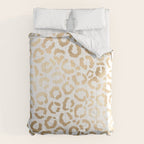 Elegant Gold White Leopard Cheetah Animal Print Comforter Gallery Image 6