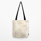 Elegant Gold White Leopard Cheetah Animal Print Tote Bag Gallery Image 2