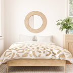 Elegant Gold White Leopard Cheetah Animal Print Duvet Cover Gallery Image 3