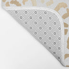 Elegant Gold White Leopard Cheetah Animal Print Bath Mat Gallery Image 2