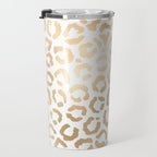 Elegant Gold White Leopard Cheetah Animal Print Travel Mug Gallery Image 3