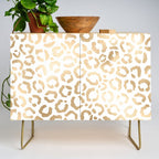 Elegant Gold White Leopard Cheetah Animal Print Credenza Gallery Image 1