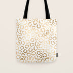 Elegant Gold White Leopard Cheetah Animal Print Tote Bag Gallery Image 1