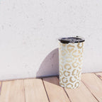 Elegant Gold White Leopard Cheetah Animal Print Travel Mug Gallery Image 4