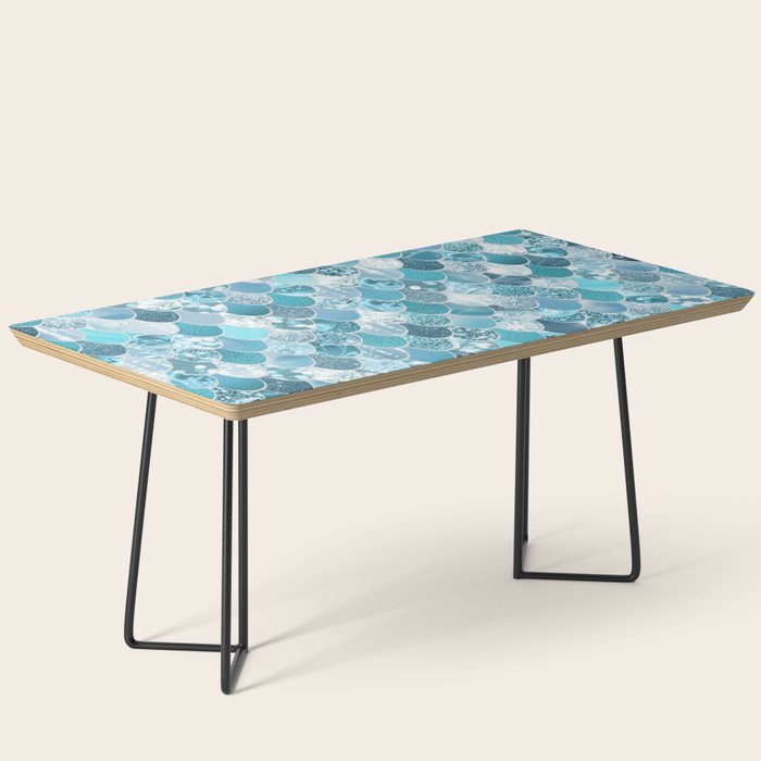 Cute Mermaid Scales, Teal and Aqua Coffee Table Gallery Image 1