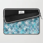 Cute Mermaid Scales, Teal and Aqua Laptop Sleeve Gallery Image 2