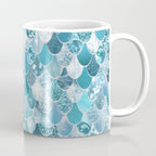 Cute Mermaid Scales, Teal and Aqua Coffee Mug Gallery Image 1