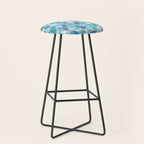 Cute Mermaid Scales, Teal and Aqua Stool Gallery Image 1