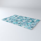 Cute Mermaid Scales, Teal and Aqua Rug Gallery Image 3