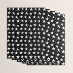Star Pattern White On Black Wrapping Paper Gallery Image 3