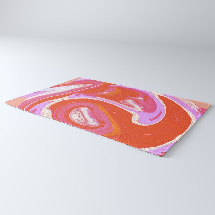 Deja Vu: Vibrant Digital Painting in Retro Colors by Alyssa Hamilton Art Rug Gallery Image 3