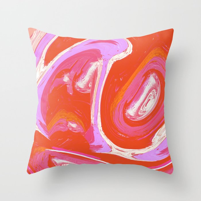 Deja Vu: Vibrant Digital Painting in Retro Colors by Alyssa Hamilton Art Throw Pillow Gallery Image 6