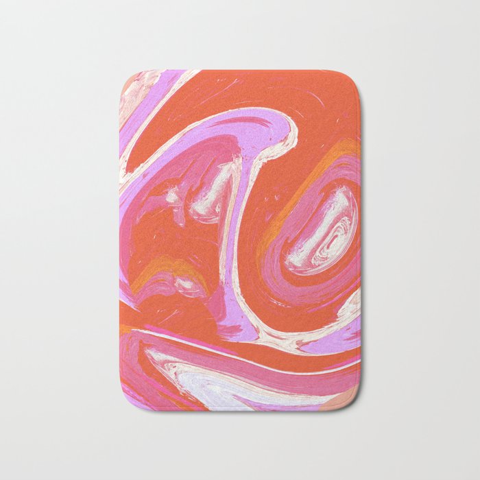 Deja Vu: Vibrant Digital Painting in Retro Colors by Alyssa Hamilton Art Bath Mat Gallery Image 1