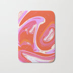 Deja Vu: Vibrant Digital Painting in Retro Colors by Alyssa Hamilton Art Bath Mat Gallery Image 1