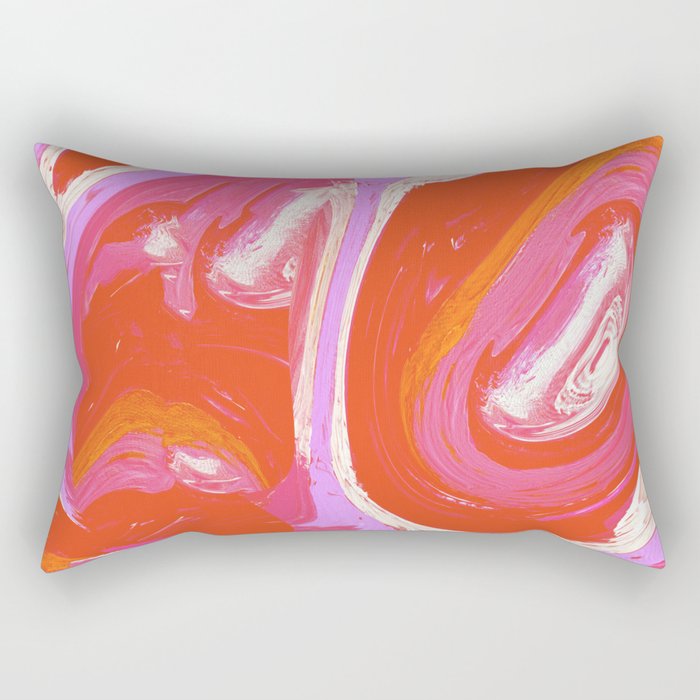 Deja Vu: Vibrant Digital Painting in Retro Colors by Alyssa Hamilton Art Rectangular Pillow Gallery Image 1