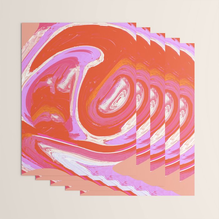 Deja Vu: Vibrant Digital Painting in Retro Colors by Alyssa Hamilton Art Wrapping Paper Gallery Image 3
