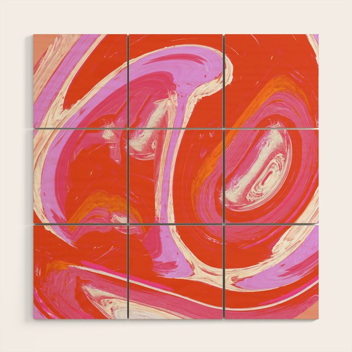 Deja Vu: Vibrant Digital Painting in Retro Colors by Alyssa Hamilton Art Wood Wall Art Gallery Image 1