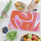 Deja Vu: Vibrant Digital Painting in Retro Colors by Alyssa Hamilton Art Cutting Board Gallery Image 2