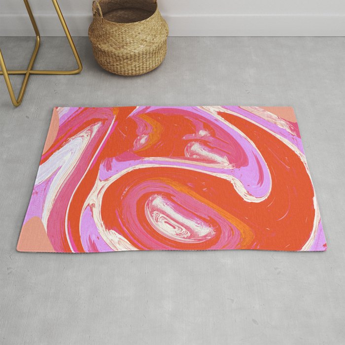 Deja Vu: Vibrant Digital Painting in Retro Colors by Alyssa Hamilton Art Rug Gallery Image 1