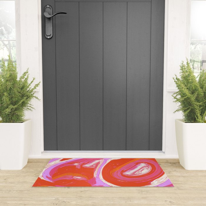 Deja Vu: Vibrant Digital Painting in Retro Colors by Alyssa Hamilton Art Welcome Mat Gallery Image 3