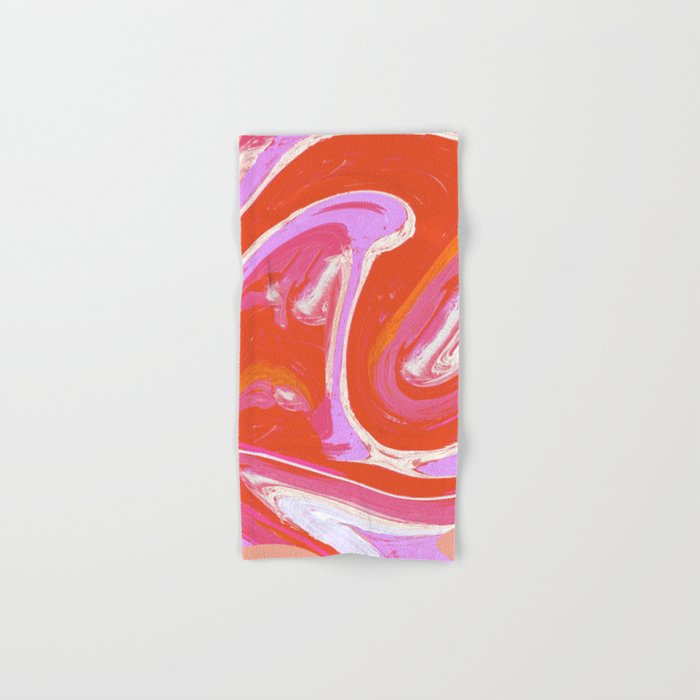 Deja Vu: Vibrant Digital Painting in Retro Colors by Alyssa Hamilton Art Bath Towel Gallery Image 1