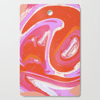 Deja Vu: Vibrant Digital Painting in Retro Colors by Alyssa Hamilton Art Cutting Board Gallery Image 1