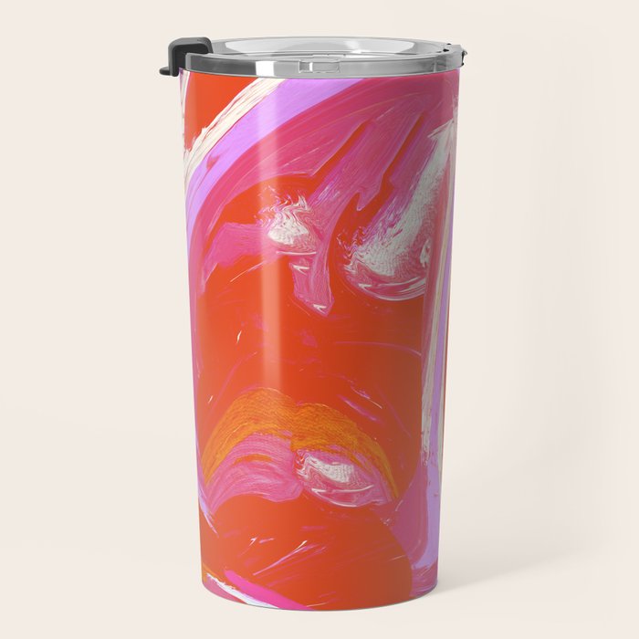 Deja Vu: Vibrant Digital Painting in Retro Colors by Alyssa Hamilton Art Travel Mug Gallery Image 3