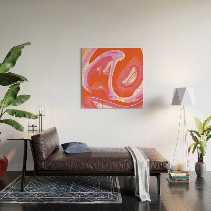 Deja Vu: Vibrant Digital Painting in Retro Colors by Alyssa Hamilton Art Wood Wall Art Gallery Image 2