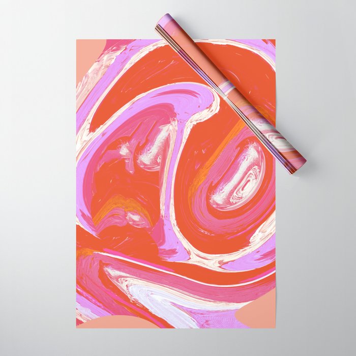 Deja Vu: Vibrant Digital Painting in Retro Colors by Alyssa Hamilton Art Wrapping Paper Gallery Image 1