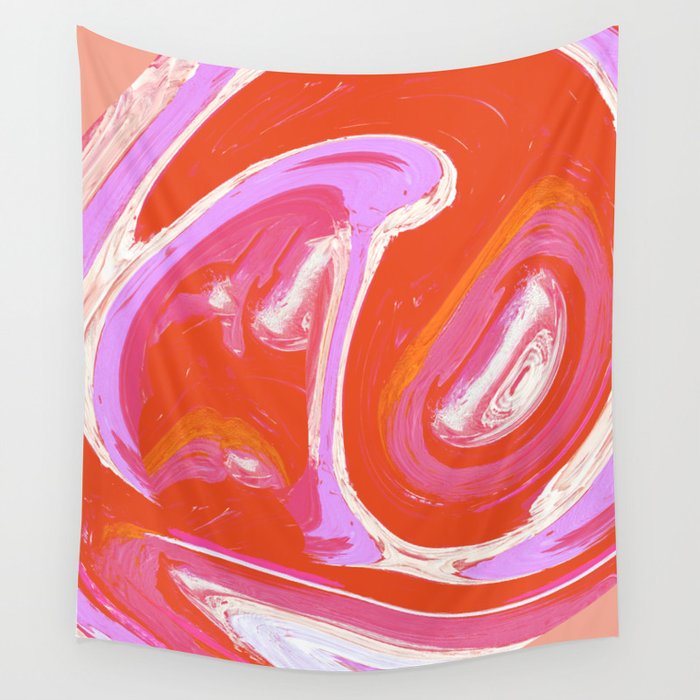 Deja Vu: Vibrant Digital Painting in Retro Colors by Alyssa Hamilton Art Wall Tapestry Gallery Image 1