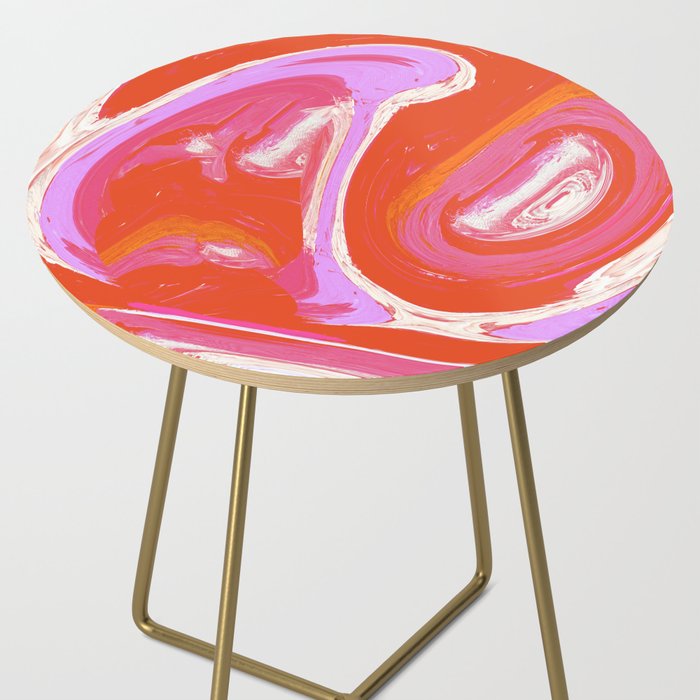 Deja Vu: Vibrant Digital Painting in Retro Colors by Alyssa Hamilton Art Side Table Gallery Image 2