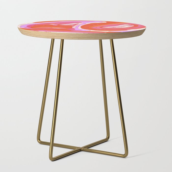 Deja Vu: Vibrant Digital Painting in Retro Colors by Alyssa Hamilton Art Side Table Gallery Image 1