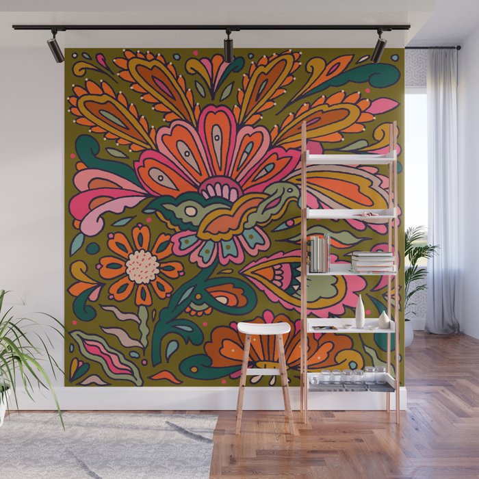 Modern Paisley Wall Mural Gallery Image 1