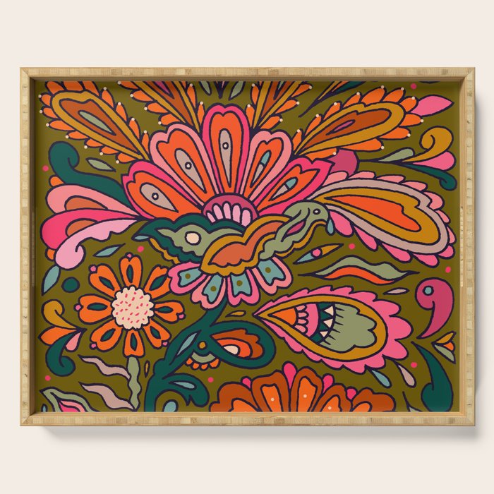 Modern Paisley Serving Tray Gallery Image 1
