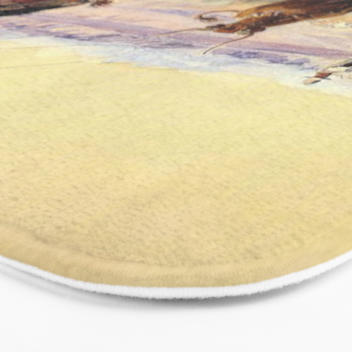 âOn the Pondâ by Charles M Russell Bath Mat Gallery Image 3