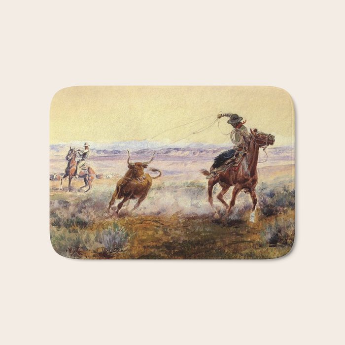 âOn the Pondâ by Charles M Russell Bath Mat Gallery Image 1
