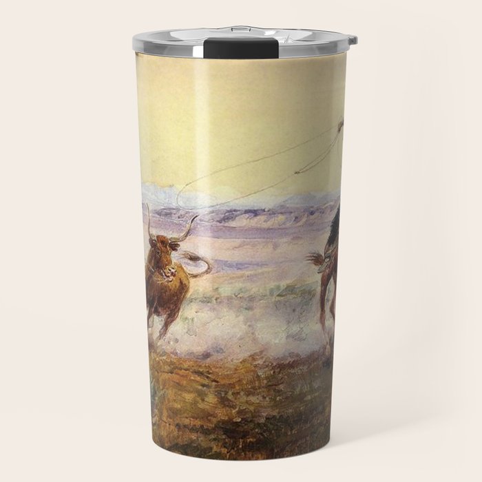 âOn the Pondâ by Charles M Russell Travel Mug Gallery Image 1