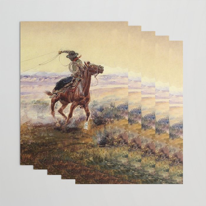 âOn the Pondâ by Charles M Russell Wrapping Paper Gallery Image 3
