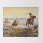âOn the Pondâ by Charles M Russell Throw Blanket Gallery Image 2