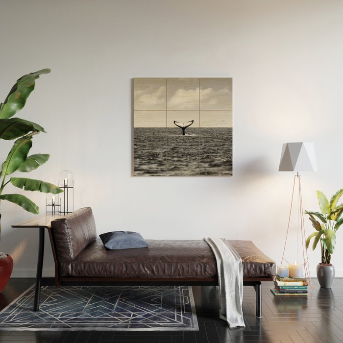 Whale Tail Wood Wall Art Gallery Image 2
