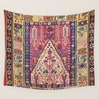 Cute Pink Antique Turkish Niche Kilim Print Wall Tapestry Gallery Image 4