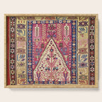 Cute Pink Antique Turkish Niche Kilim Print Serving Tray Gallery Image 1