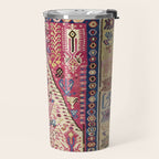 Cute Pink Antique Turkish Niche Kilim Print Travel Mug Gallery Image 2