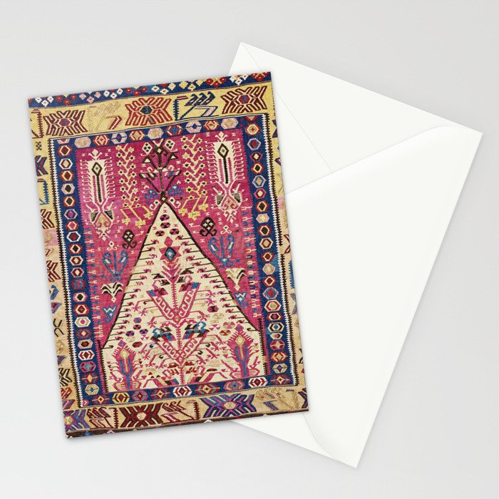 Cute Pink Antique Turkish Niche Kilim Print Stationery Card Gallery Image 2