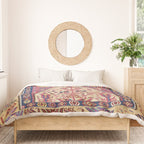 Cute Pink Antique Turkish Niche Kilim Print Duvet Cover Gallery Image 3
