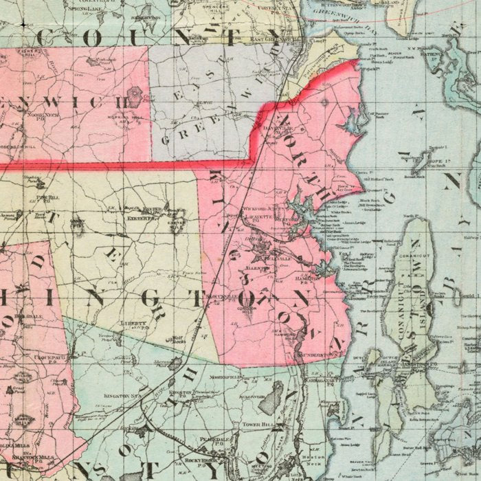 Vintage Map of Rhode Island (1887) Coffee Mug Gallery Image 2
