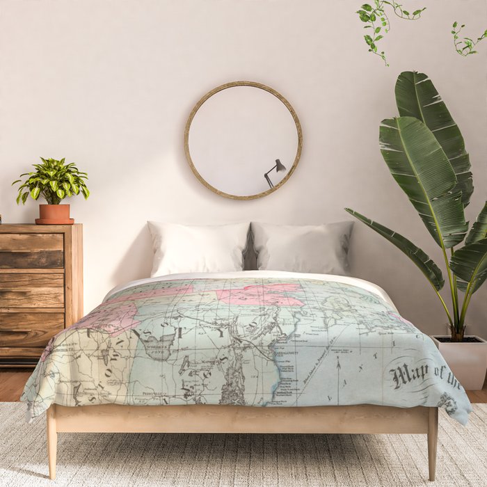 Vintage Map of Rhode Island (1887) Comforter Gallery Image 3
